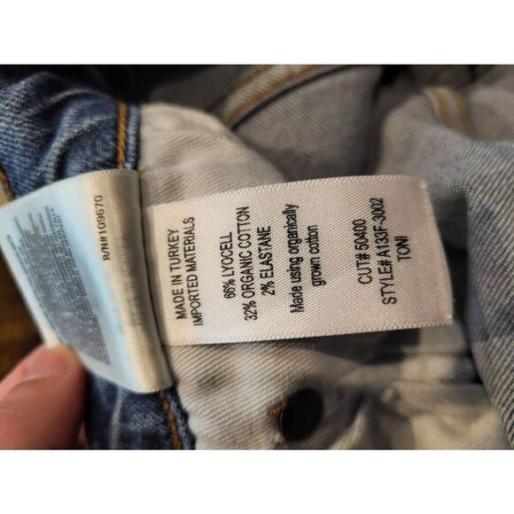 Agolde Jeans Women's 27 Blue Toni Mid Rise Slim Straight Distressed Organic - Picture 5 of 5